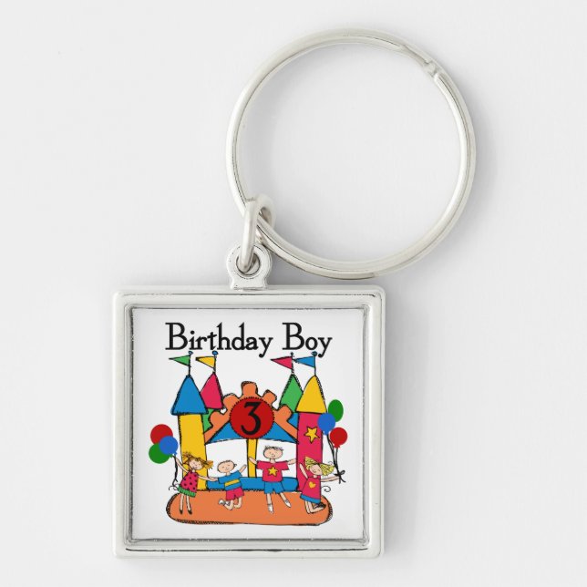 Big Bounce Boy 3rd Birthday T shirts and Gifts Keychain (Front)