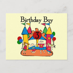 Big Bounce Boy 3rd Birthday T shirts and Gifts Postcard