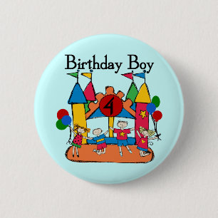 Big Bounce Boy 4th Birthday Tshirts and Gifts 2 Inch Round Button
