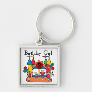 Big Bounce Girl 2nd Birthday Tshirts and Gifts Keychain