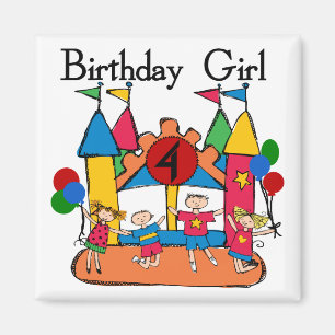 Big Bounce Girl 4th Birthday T-shirts and Gifts Magnet