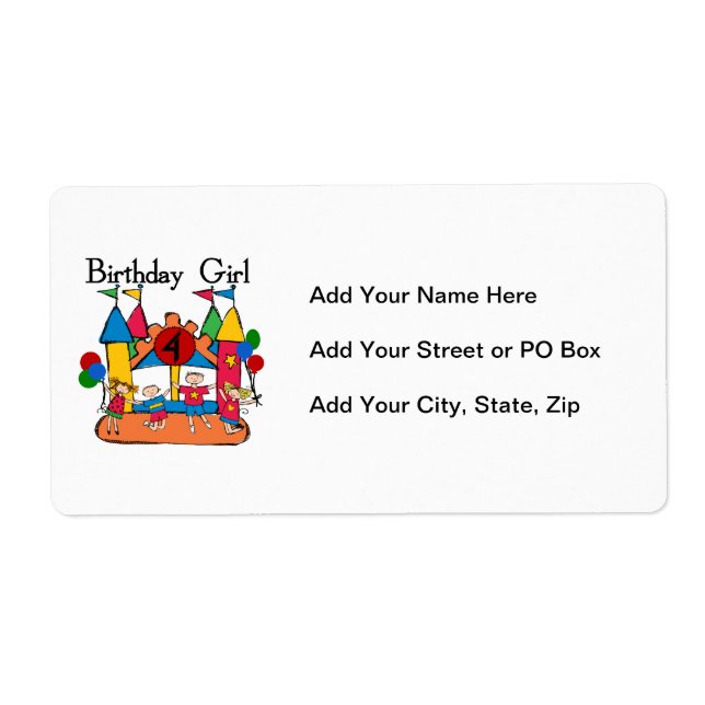 Big Bounce Girl 4th Birthday T-shirts et cadeaux (Devant)