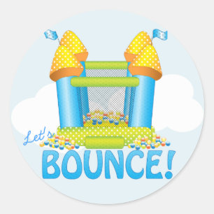 Big Bouncy Bounce House Birthday Seal Sticker