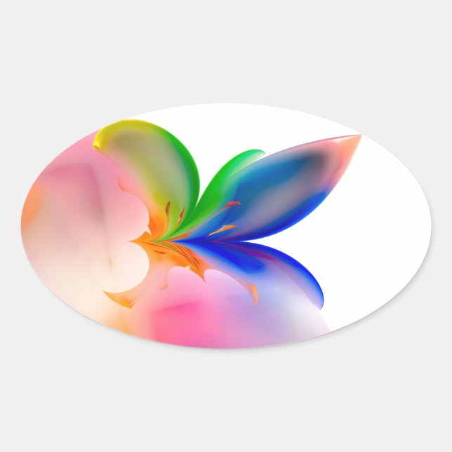 Big Bow Gift Box Oval Sticker (Front)