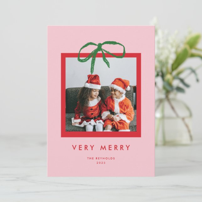 Big bow holiday card (Standing Front)