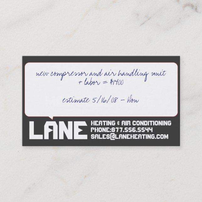 Big Box Estimates Business Card (Front)