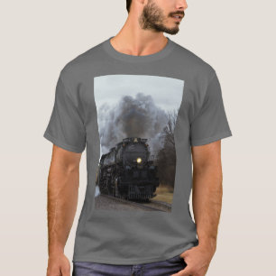 Big Boy 4014 smoke and steam in Black Wolf Kansas T-Shirt