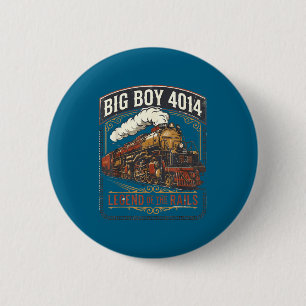Big boy 4014 steam engine locomotive train vintage 2 inch round button