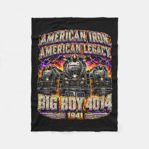 Big Boy 4014 Steam Locomotive Vintage Railroad Fleece Blanket