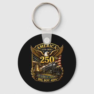 Big Boy 4014 Train Usa 250th Anniversary Patriotic Keychain