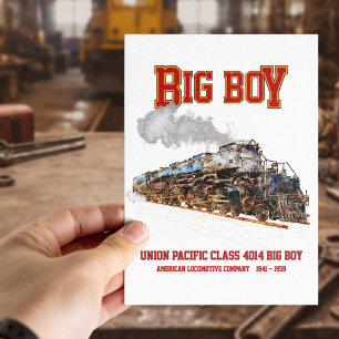 Big Boy Vintage Steam Train American Locomotive  Postcard