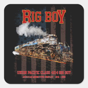 Big Boy Vintage Steam Train American Locomotive  Square Sticker
