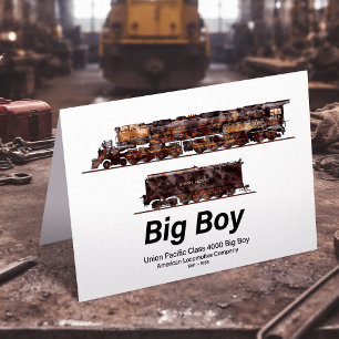 Big Boy Vintage Steam Train American Locomotive Thank You Card