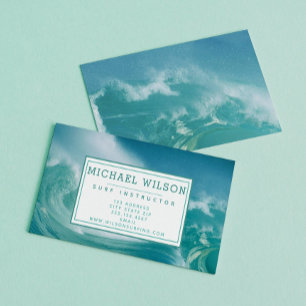 Big Breaking Waves Photo - Surf Instructor Business Card