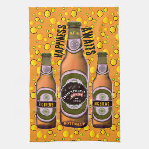 BIG BREWS Happiness Awaits Kitchen Towel