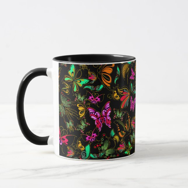Big bright butterflies mug (Left)