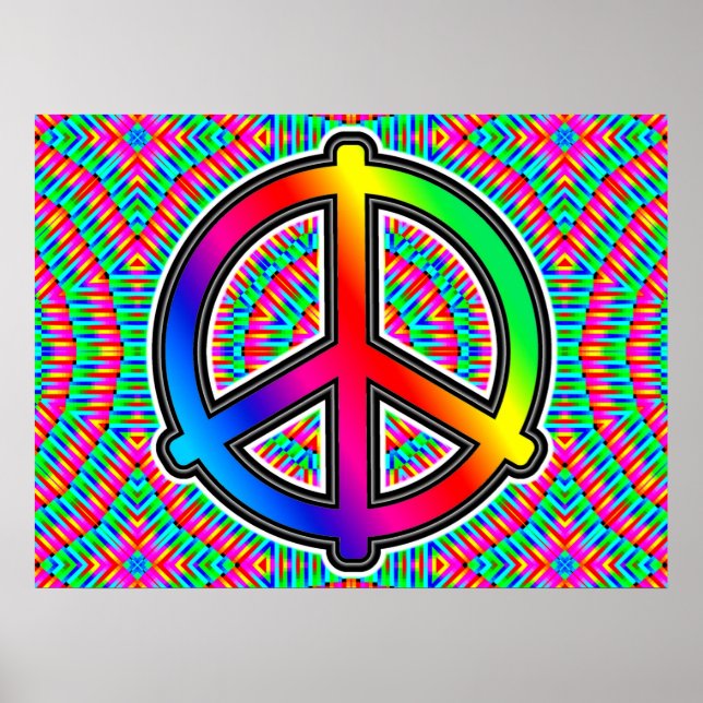 Big Bright Peace Sign Poster (Front)