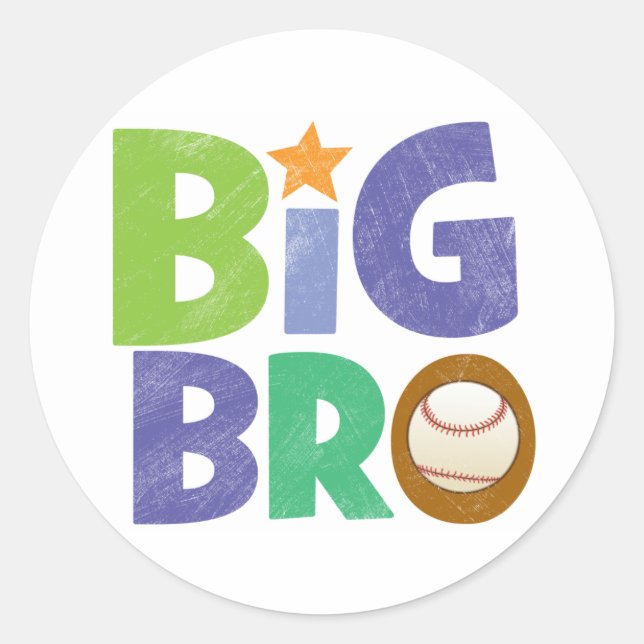 Big Bro Baseball Classic Round Sticker (Front)