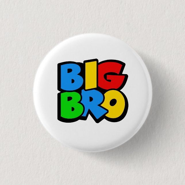 Big Bro Brother Retro Gamer Gaming Inspired design 1 Inch Round Button (Front)