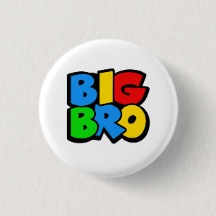 Big Bro Brother Retro Gamer Gaming Inspired design 1 Inch Round Button
