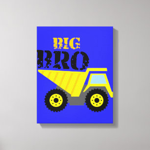 Big Bro Construction Yellow Dump Truck Canvas Print
