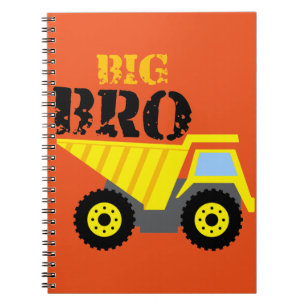 Big Bro Construction Yellow Dump Truck Notebook