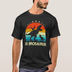 Big Bro Dinosaur Big Brosaurus 2 Two Kids Christma T-Shirt