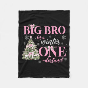 Big Bro In A Winter Onederland Birthday Girl Chris Fleece Blanket