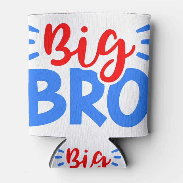 BIG BRO in Red and Blue Can Cooler (Front)