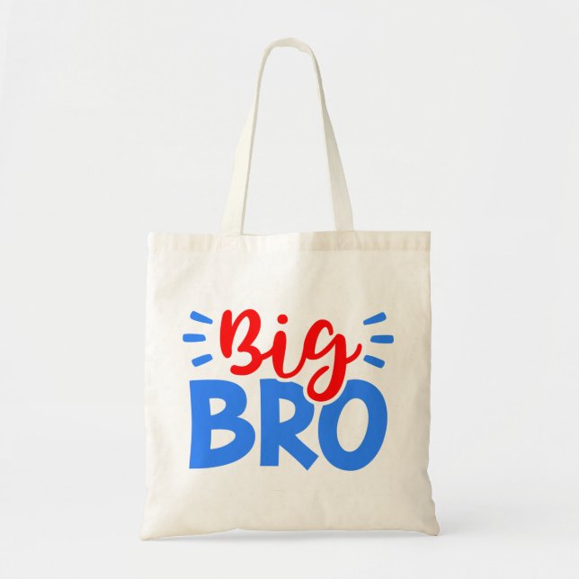 BIG BRO in Red and Blue Tote Bag (Front)