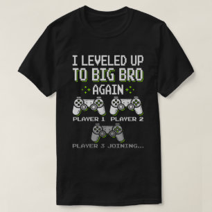 Big Bro Level Up Shirt - Gamer Sibling Reveal Tee