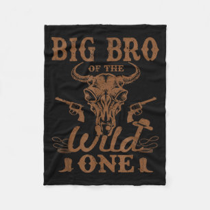 Big Bro Of The Wild One Cowboy Western Rodeo Party Fleece Blanket