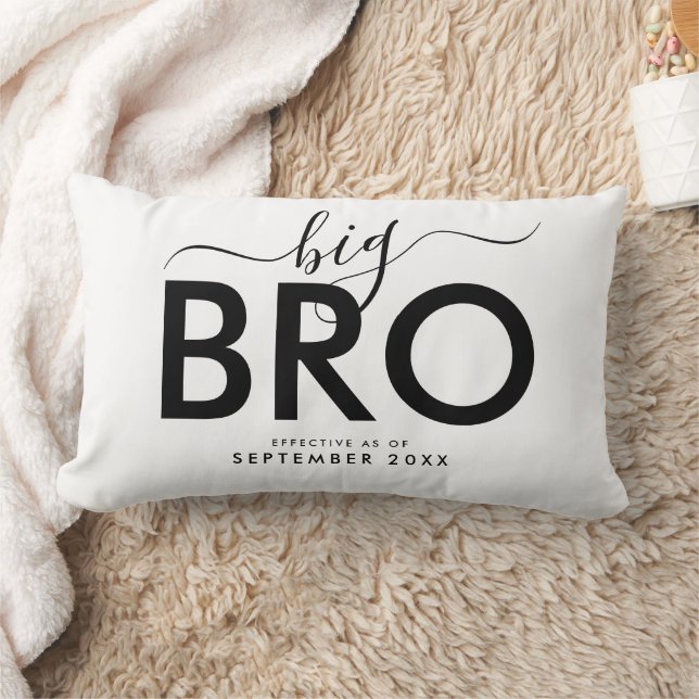 Big Bro | Personalized New Baby Announcement Lumbar Pillow (Blanket)