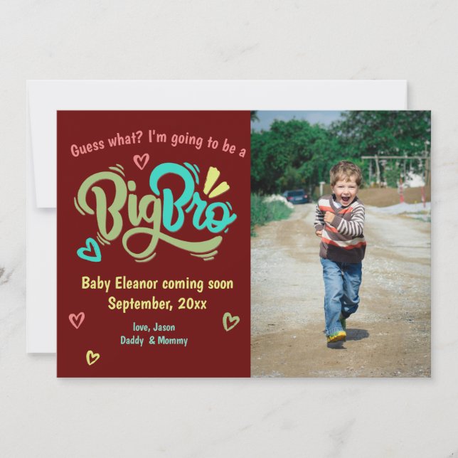 Big Bro photo Big Brother faire-part de grossesse (Devant)