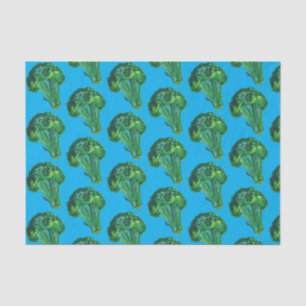 Big Broccoli Watercolor Blue Gift Tissue Paper