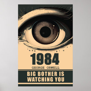 Big Brother 1984 Book Reference George Orwell Poster