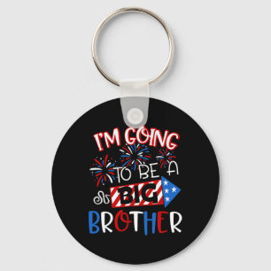 Big Brother 4th Of July Firework Pregnancy Announc Keychain