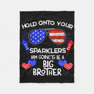 Big Brother 4th Of July Pregnancy Announcement Fleece Blanket