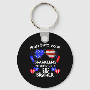 Big Brother 4th Of July Pregnancy Announcement Keychain