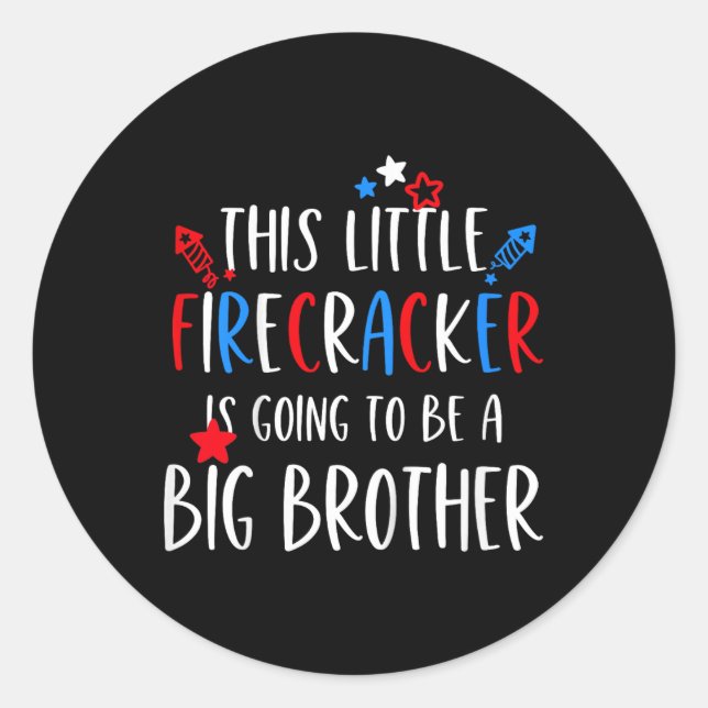 Big Brother 4th Of July Toddler Boy Independence D Classic Round Sticker (Front)