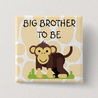 Big Brother Baby Shower Button with Monkey
