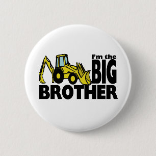 Big Brother Backhoe 2 Inch Round Button