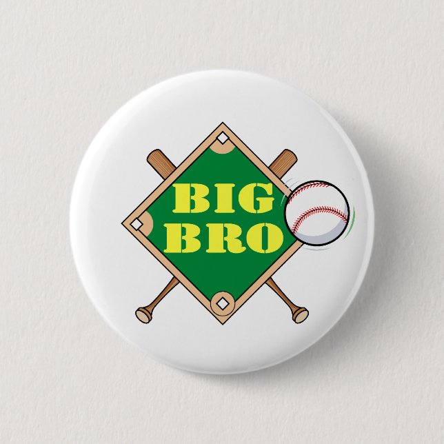 Big Brother Baseball Diamond 2 Inch Round Button (Front)
