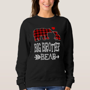 Big Brother Bear  Red Buffalo Plaid Grandma Bear Sweatshirt