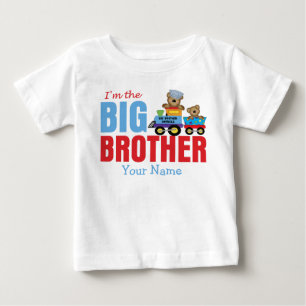 Big Brother Bear Train Personalized Baby T-Shirt