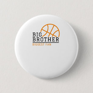 Big Brother Biggest Fan Basketball  2 Inch Round Button