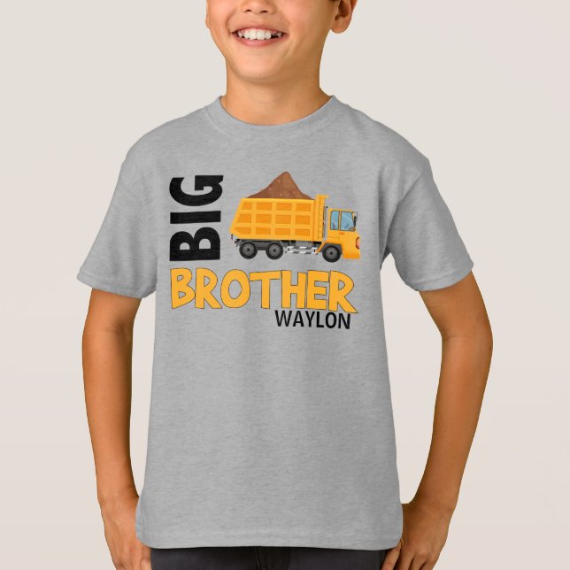 Big brother construction truck sibling T-Shirt (Front)