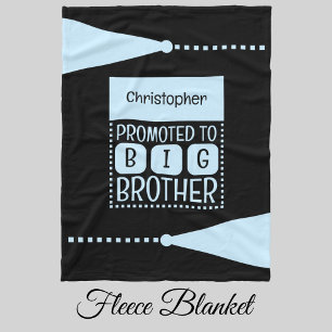 Big brother custom name black blue fleece blanket