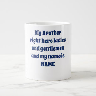 Big Brother Custom Name – Bold Family Design Large Coffee Mug