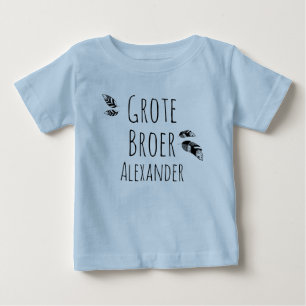 Big Brother customizable name with feathers Baby T-Shirt